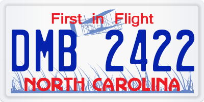 NC license plate DMB2422