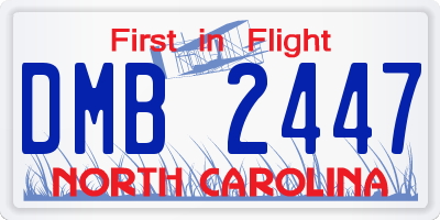 NC license plate DMB2447