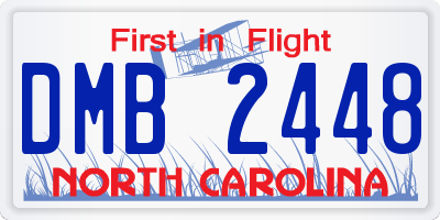 NC license plate DMB2448