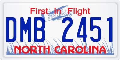 NC license plate DMB2451