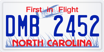 NC license plate DMB2452