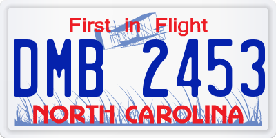 NC license plate DMB2453