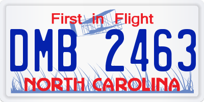 NC license plate DMB2463