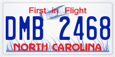 NC license plate DMB2468