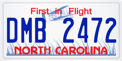 NC license plate DMB2472