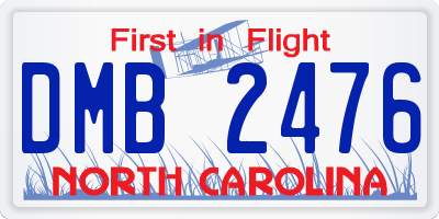 NC license plate DMB2476
