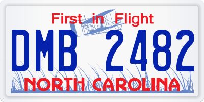 NC license plate DMB2482