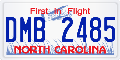 NC license plate DMB2485