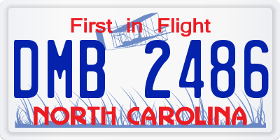 NC license plate DMB2486