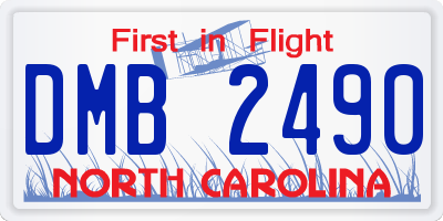 NC license plate DMB2490