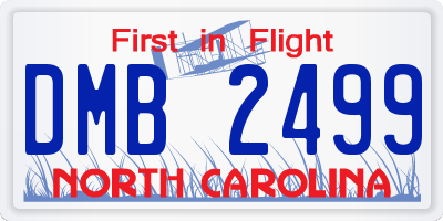 NC license plate DMB2499