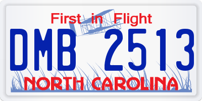 NC license plate DMB2513