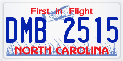 NC license plate DMB2515