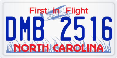 NC license plate DMB2516