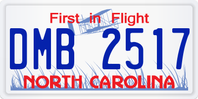 NC license plate DMB2517