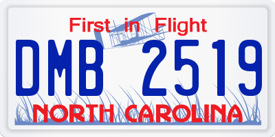NC license plate DMB2519