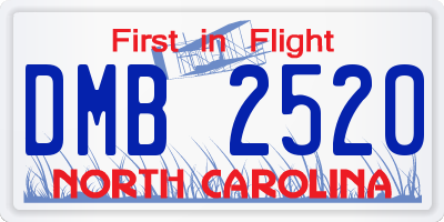 NC license plate DMB2520