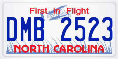 NC license plate DMB2523