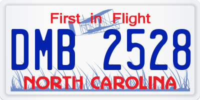 NC license plate DMB2528