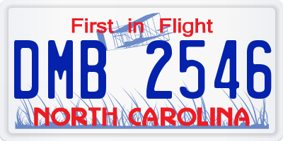 NC license plate DMB2546