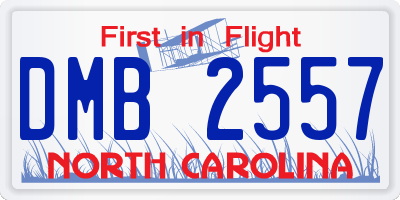 NC license plate DMB2557