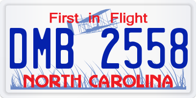 NC license plate DMB2558