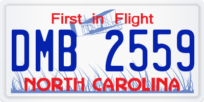 NC license plate DMB2559