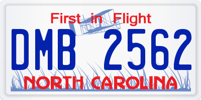 NC license plate DMB2562