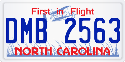 NC license plate DMB2563