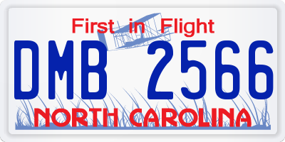 NC license plate DMB2566