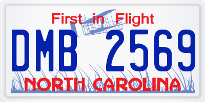 NC license plate DMB2569