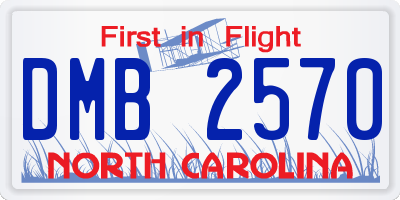 NC license plate DMB2570