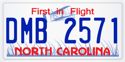 NC license plate DMB2571