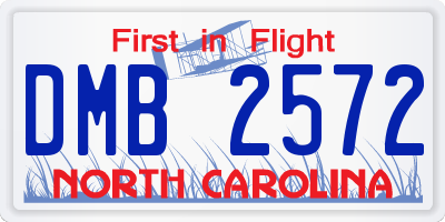 NC license plate DMB2572