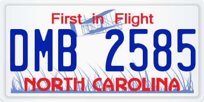 NC license plate DMB2585