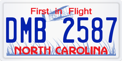 NC license plate DMB2587