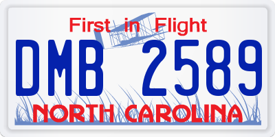 NC license plate DMB2589