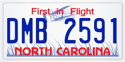 NC license plate DMB2591