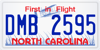 NC license plate DMB2595