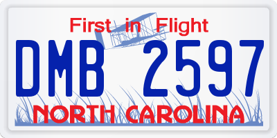 NC license plate DMB2597