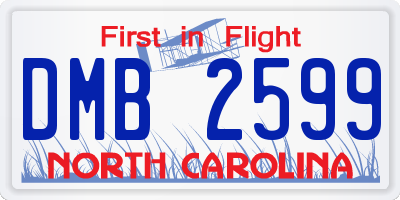 NC license plate DMB2599