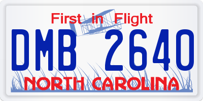 NC license plate DMB2640