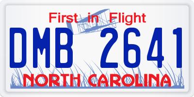 NC license plate DMB2641
