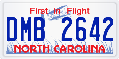 NC license plate DMB2642