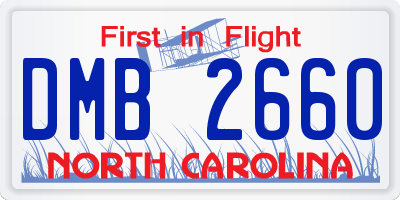 NC license plate DMB2660