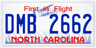 NC license plate DMB2662