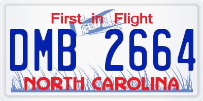 NC license plate DMB2664