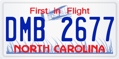 NC license plate DMB2677