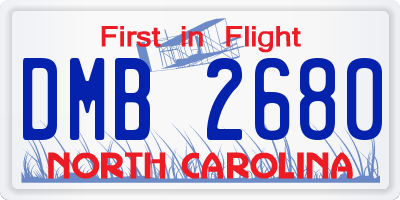 NC license plate DMB2680