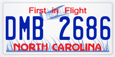 NC license plate DMB2686